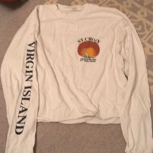 Long sleeve crop virgin island shirt